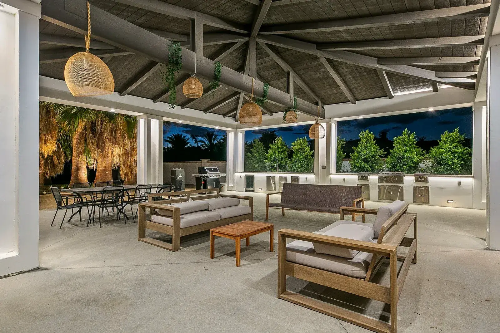 Open-air pavilion lounge for corporate events