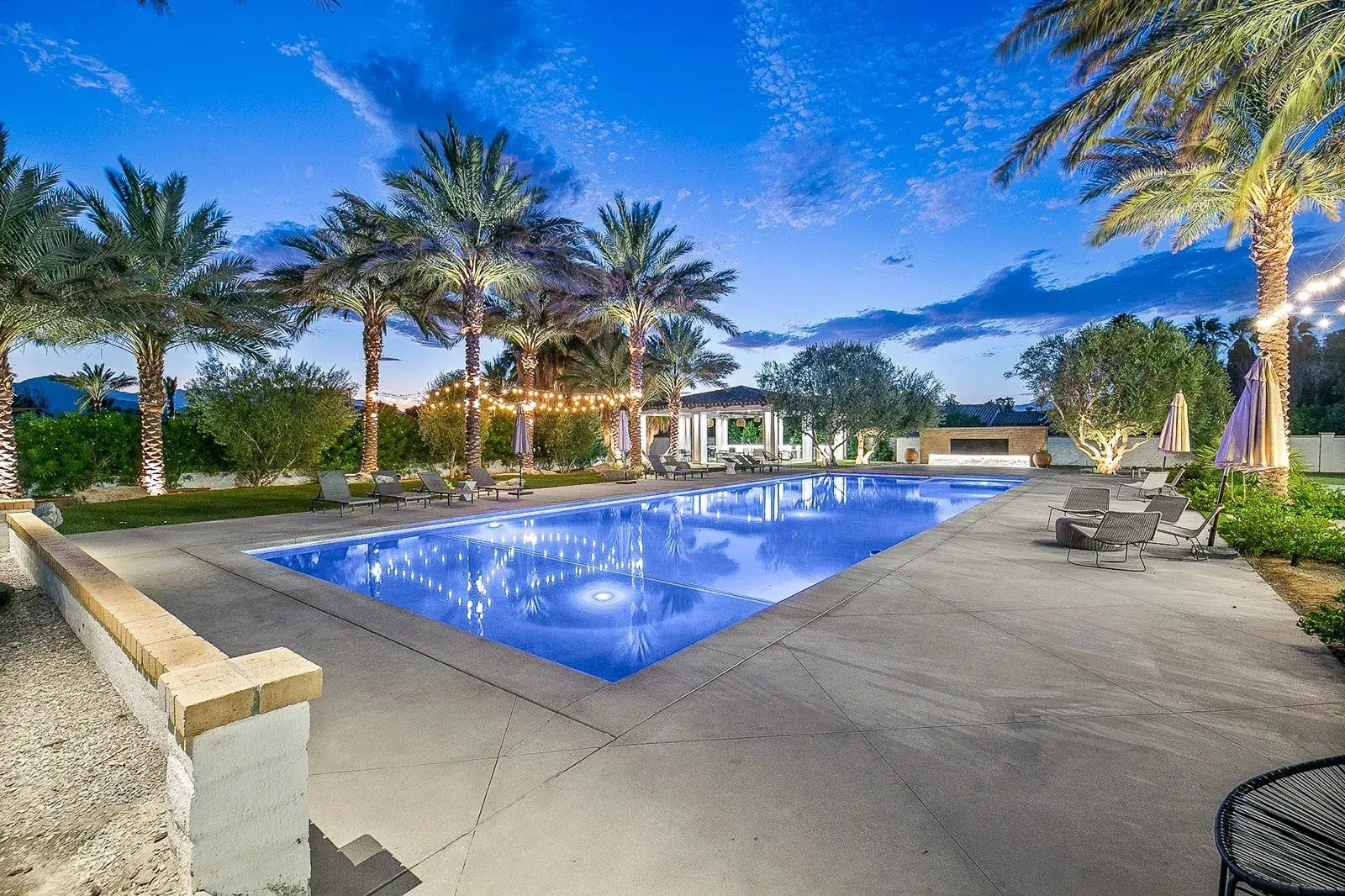 Family gathered poolside