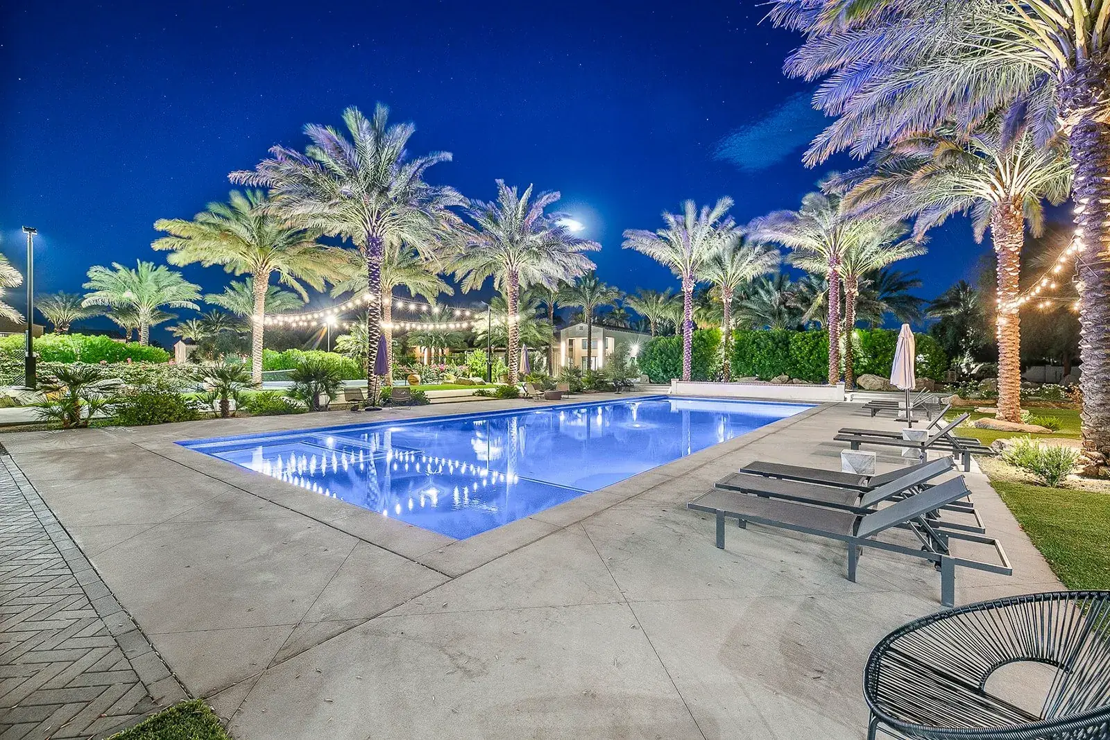 Family gathered at the estate pool