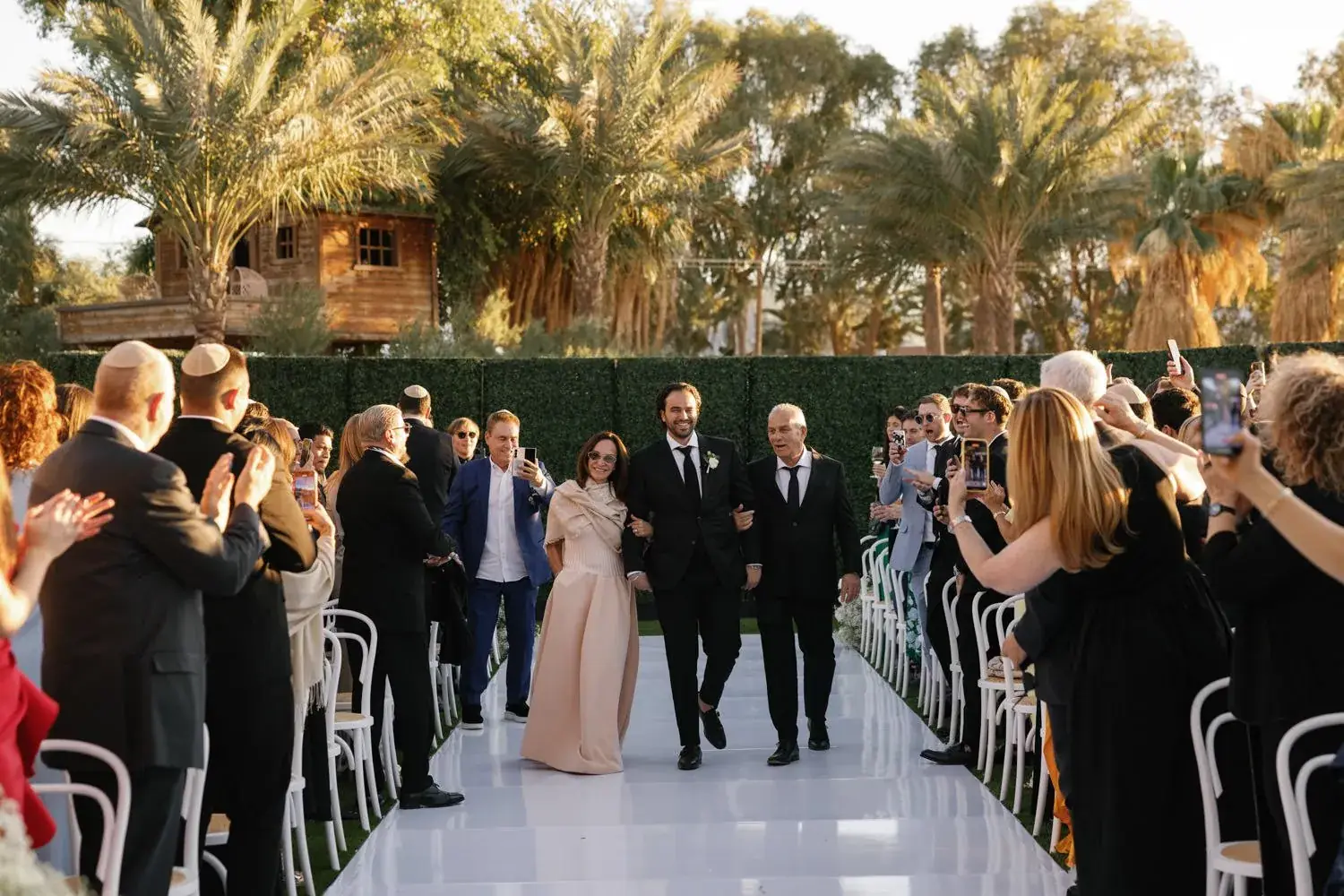 Wedding aisle set on the estate lawn