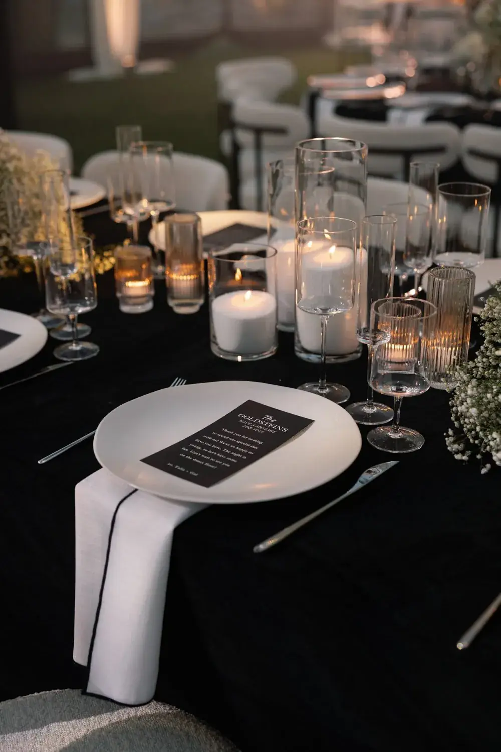 Wedding reception tablescape
